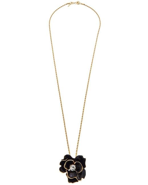 Kenneth Jay Lane Black Plated Pendant Necklace