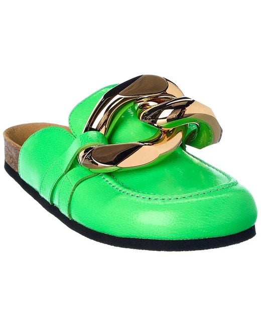 J.W. Anderson Green Chain Leather Mule