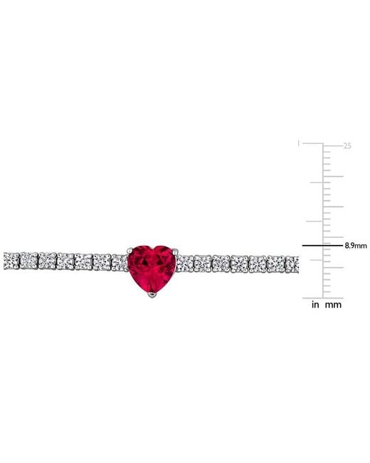 Rina Limor White 8.00 Ct. Tw. Lab-Grown Ruby & Sapphire Bracelet