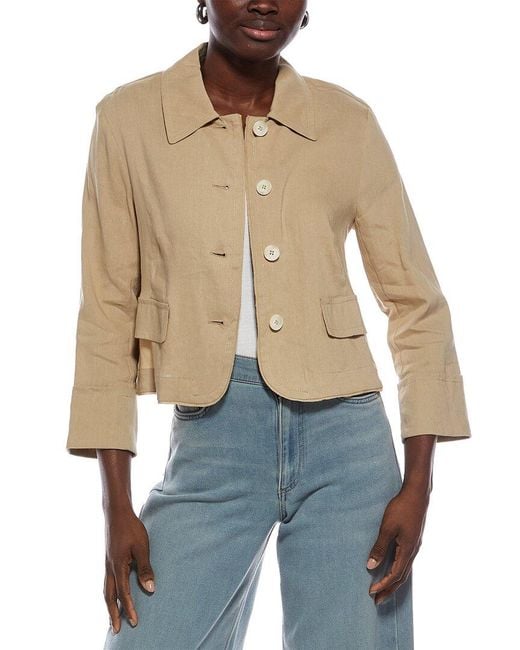 Marc Cain Blue Linen-Blend Jacket