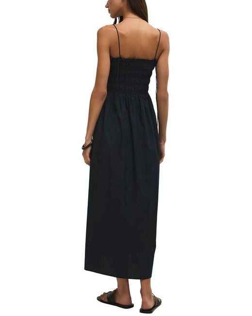 Z Supply Black Cornelia Poplin Midi Dress