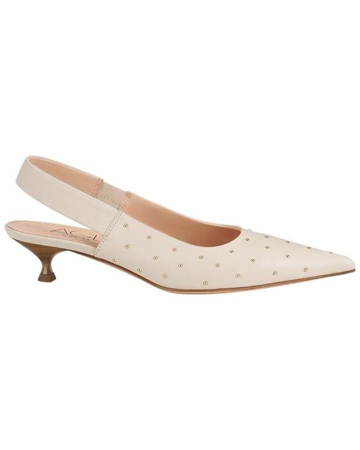 Agl Attilio Giusti Leombruni White Lenor S Studs Leather Sling Back