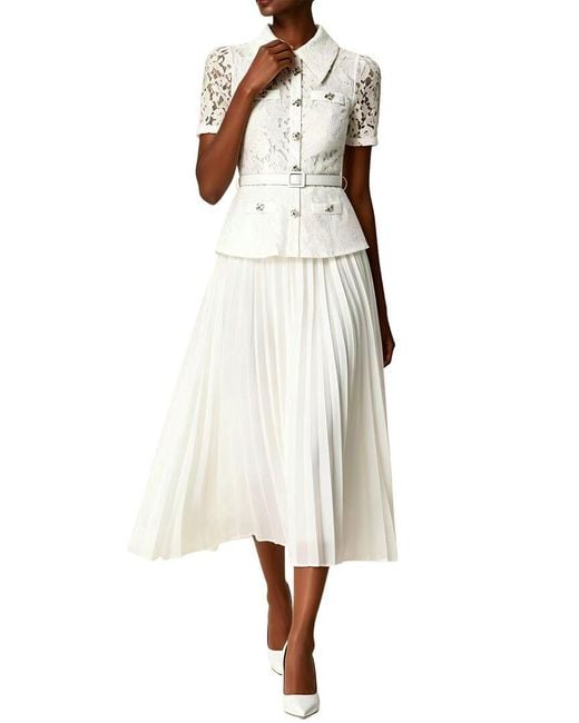 Linda Charm White Shirt Dress