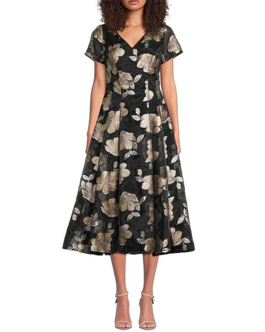 Shani Black Printed Midi Dress