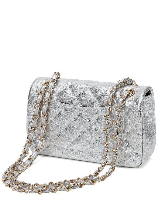 Tiffany & Fred Paris Gray Leather Crossbody Shoulder Bag