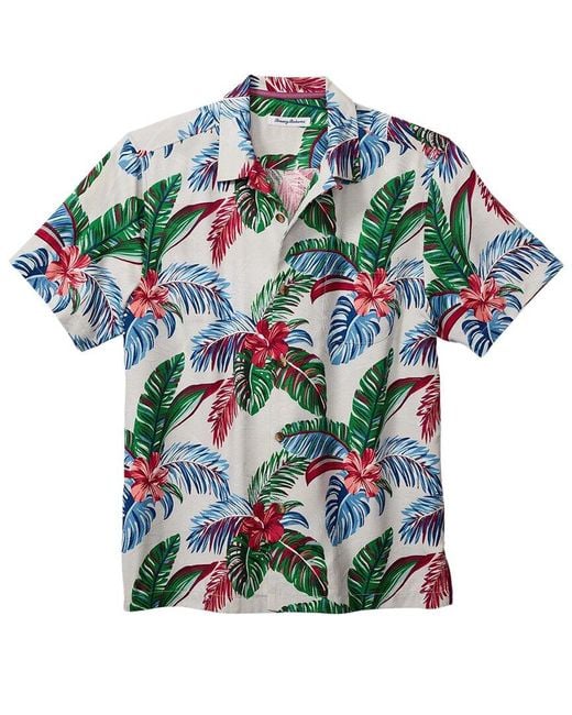 Tommy Bahama Green Frond Fusion Silk-Blend Camp Shirt for men