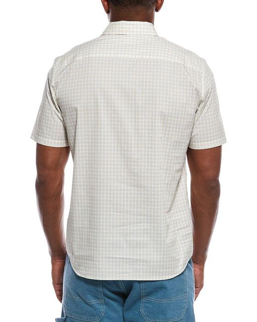 Theory White Irving Button Front Shirt for men