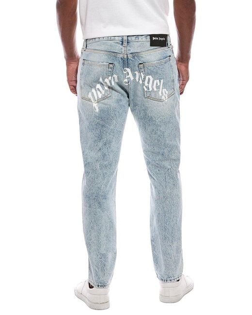 Palm Angels Blue Straight Light Wash Jean for men