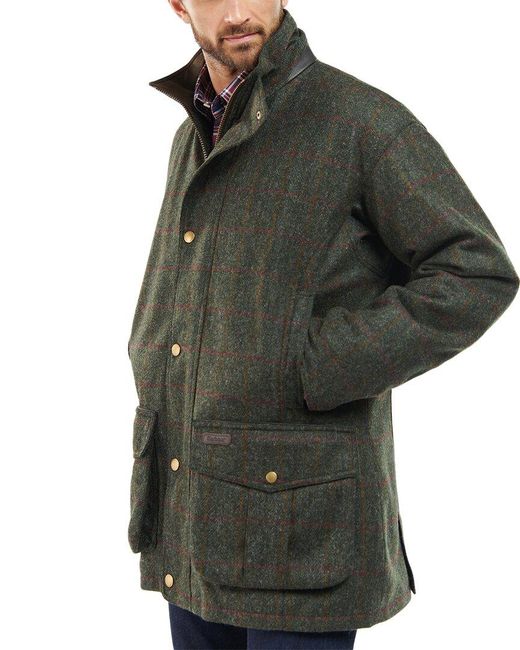 Barbour Green Wellesley Wool Coat for men