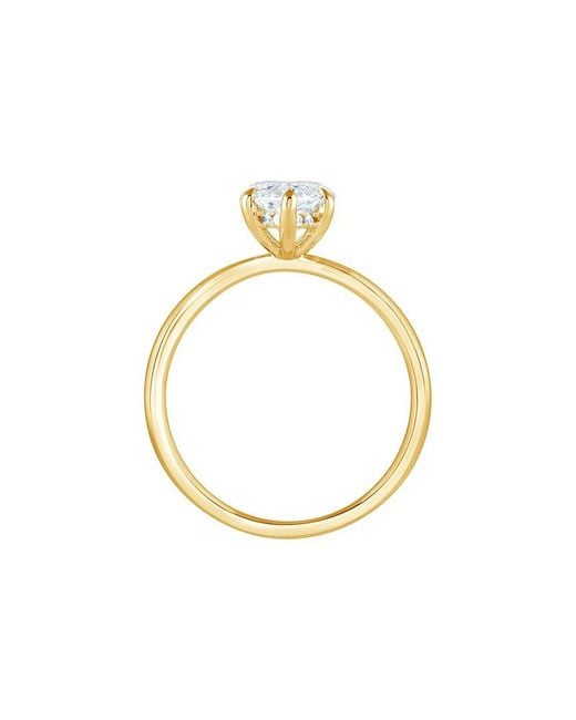 Lab Grown Diamonds Metallic 14K 2.00 Ct. Tw. Lab-Grown Diamond Hidden Halo Engagement Ring