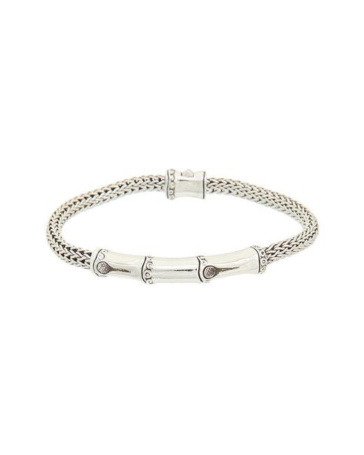 John Hardy White Bamboo Station Bracelet