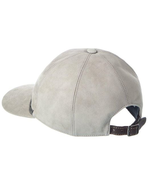 Brunello Cucinelli Gray Suede Cap