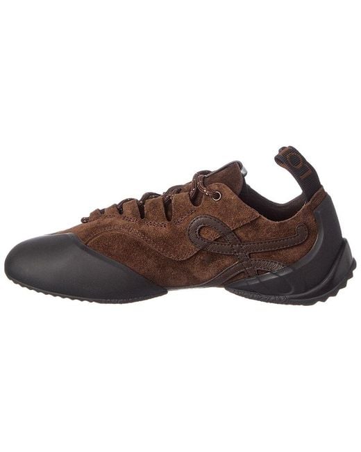 Loewe Brown Logo Suede Sneaker