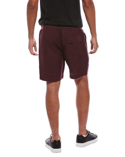 Vince Red Lightweight Hemp Pull-On Short for men