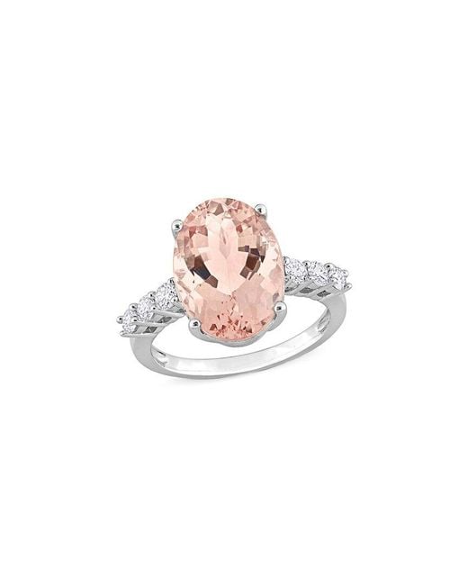 Rina Limor Multicolor 14k Rose Gold 5.28 Ct. Tw. Diamond & Morganite Cocktail Ring