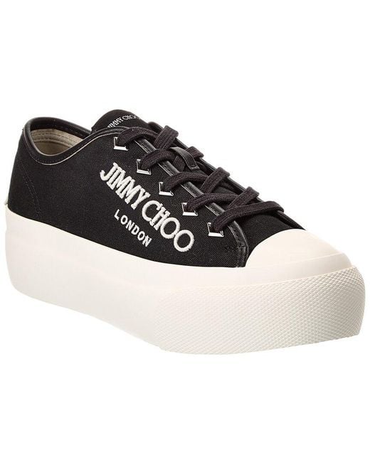 Jimmy Choo Palma Maxi/F Canvas & Leather Platform Sneaker in