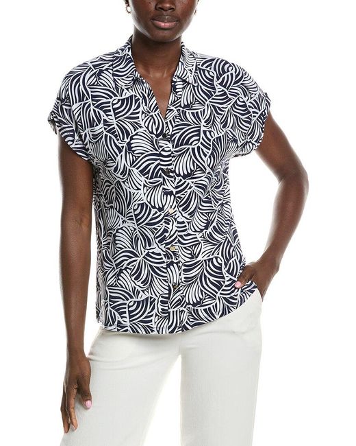 Jones New York White Extended Shoulder Blouse