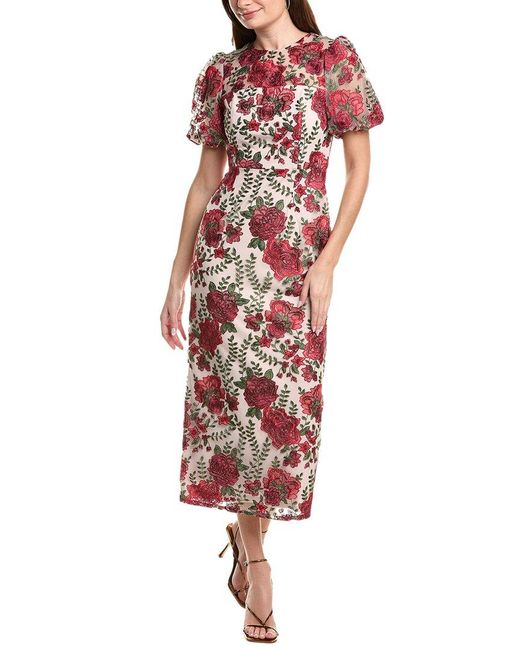 sachin and babi light blue dress Adrianna Papell Petite 3D Floral Half-Sleeve Dress