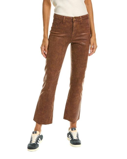 L'Agence Brown Kendra High-rise Crop Flare Jean Henna Mineral Coated Jean