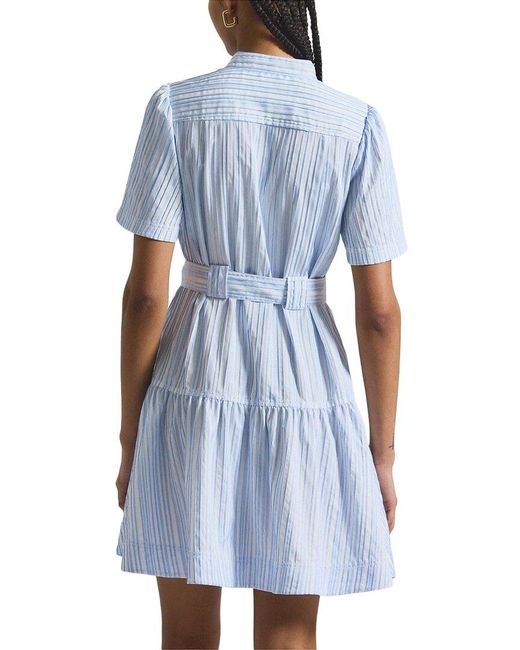 10 Crosby Derek Lam Blue Clynton Pintuck Stripe Shirtdress