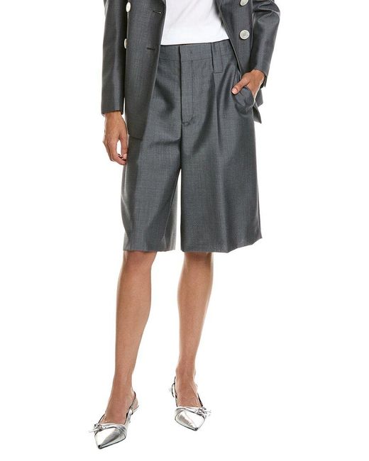Prada Gray Mohair & Wool-Blend Short