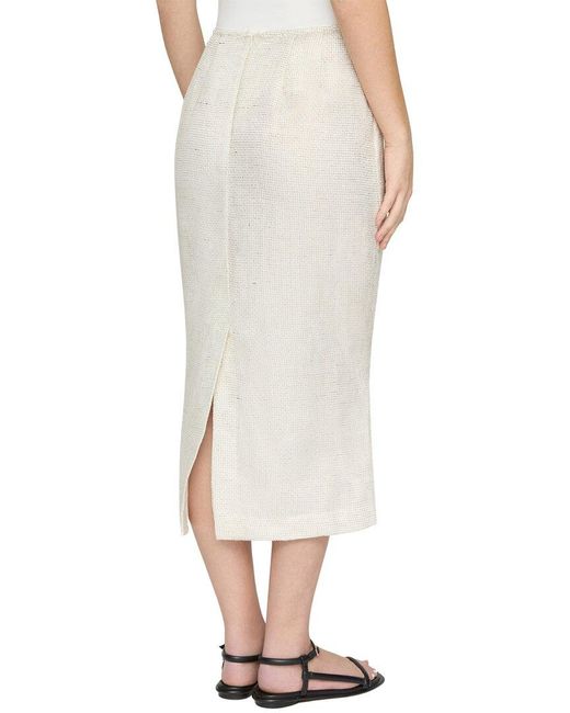 Lafayette 148 New York White Linen Pencil Skirt
