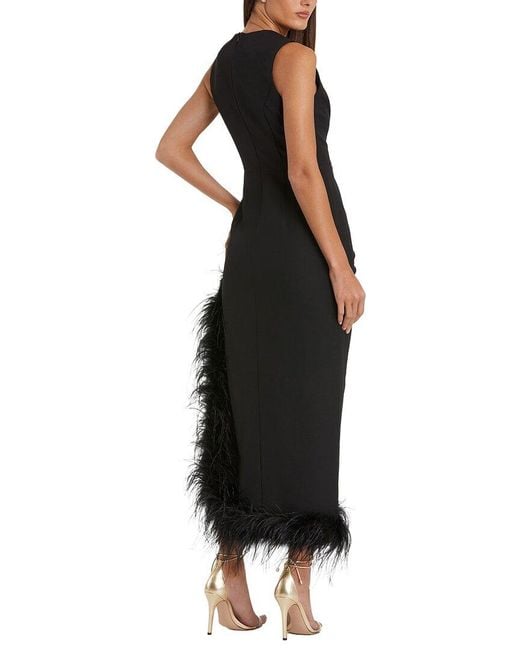 Mac Duggal Black Sleeveless Faux Wrap Dress
