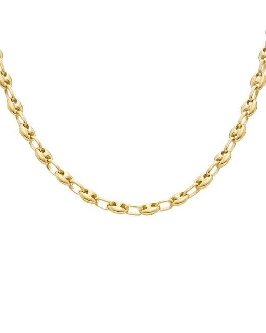 Italian Gold Metallic 14K 5.5Mm Puffed Mariner Necklace