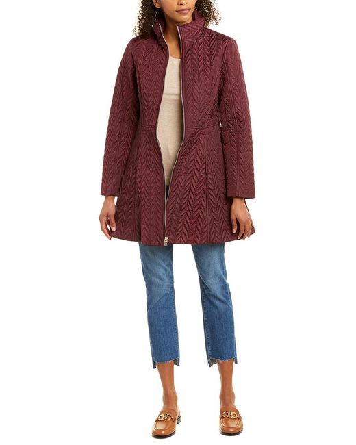 Kate Spade Red Medium Quilted Coat