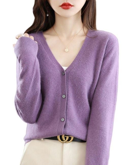 ASNE Purple Wool Cardigan