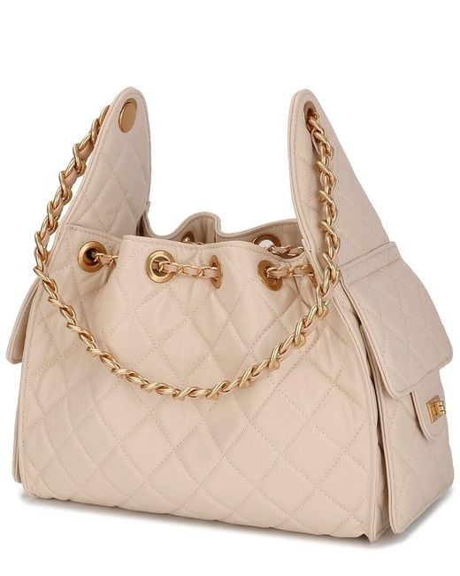 Tiffany & Fred Paris Natural Quilted Leather Shoulder Bag