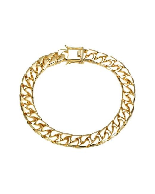 Genevive Jewelry Metallic Rachel Glauber 14K Plated Curb-Link Bracelet for men