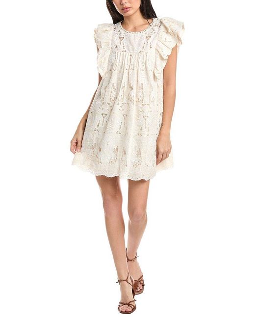 Stellah White Iva Novelty Lace Mini Dress