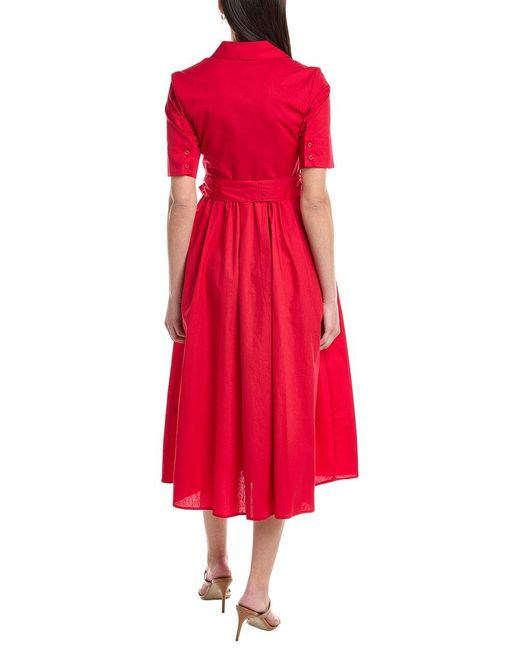To My Lovers Red Maxi Shirt Dress