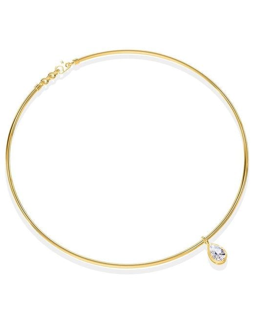 Lab Grown Diamonds Metallic 18K Vermeil 0.99 Ct. Tw. Lab-Grown Diamond Omega Pendant Necklace