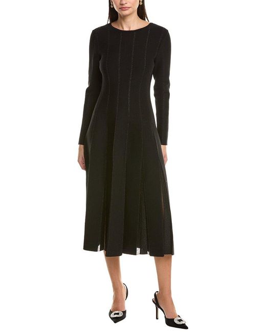 Oscar de la Renta Black Knit A-Line Dress