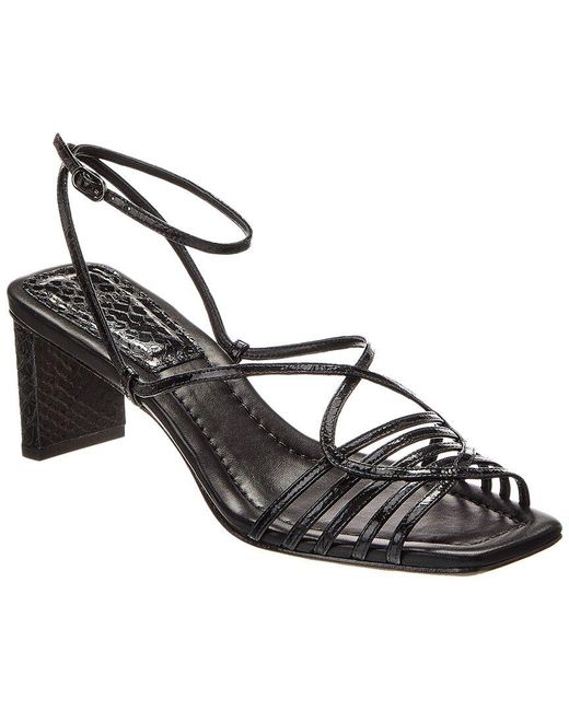 Alexandre Birman Black Naya 50 Embossed Leather Sandal