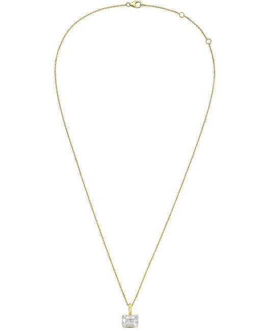 Diana M Metallic 14K 15.00 Ct. Tw. Lab-Grown Diamond Solitaire Pendant