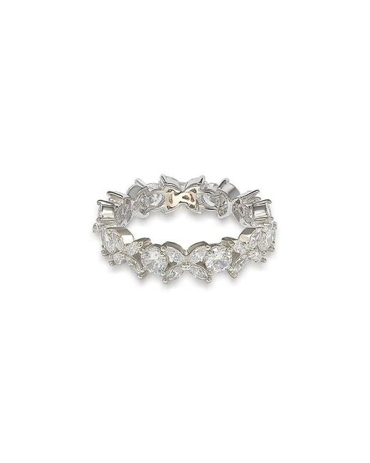 Suzy Levian White Silver Cz Eternity Ring