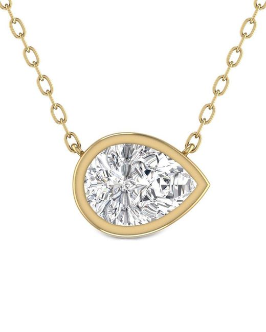 Lab Grown Diamonds Metallic 14k 0.25 Ct. Tw. Lab Grown Diamond Necklace