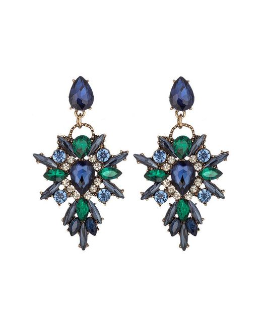 Eye Candy LA White New Gala Crystal Drop Earrings