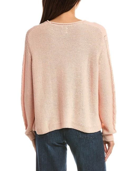 NIC+ZOE Natural Crochet Crimpy Cord Sweater