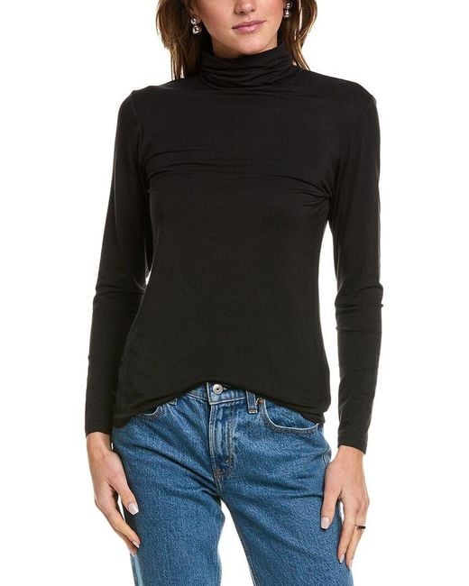 Jones New York Black Mock Neck Top