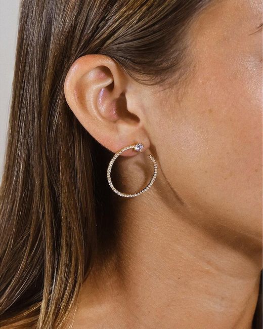 Sterling Forever Metallic Cz Cindy Circle Stud Earrings