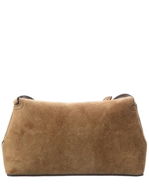 Totême  Brown Dnu Inv T-lock Suede Satchel