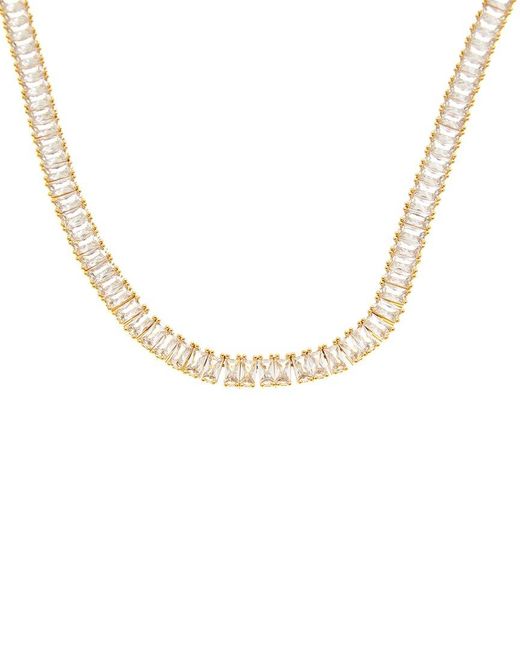 Crystal Haze Jewelry Metallic 18K Plated Cz Statement Necklace