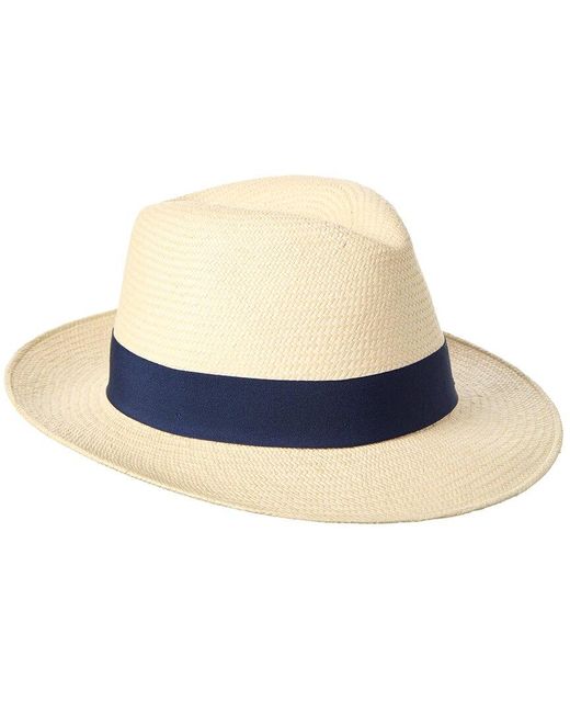 Robert Graham Blue Wyland Gen Panama Straw Hat for men