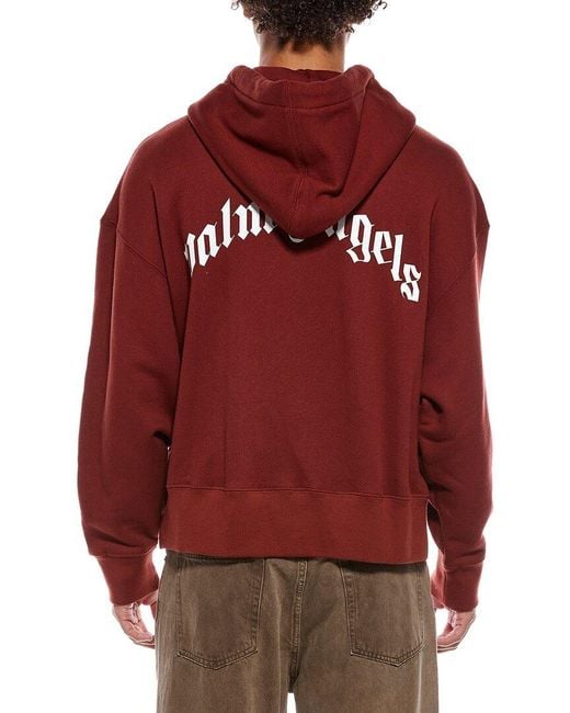 Palm Angels Red Moncler Hooded Sweatshirt for men
