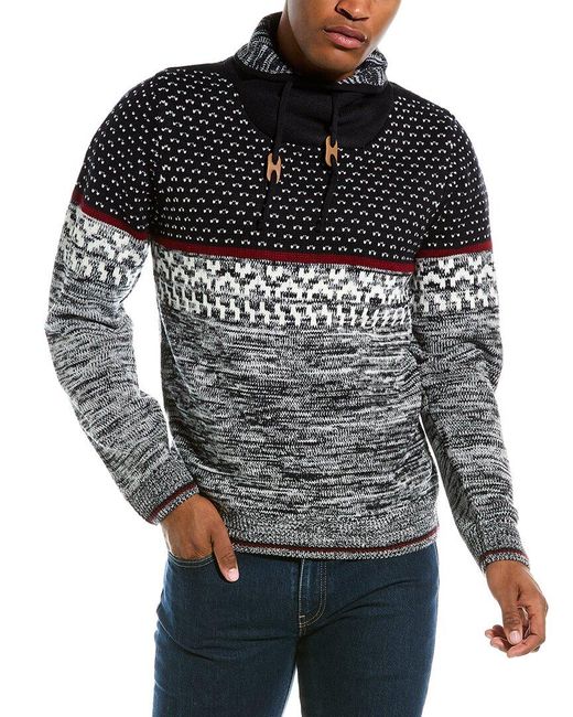 Point Zero Shawl Collar Sweater in Grey 