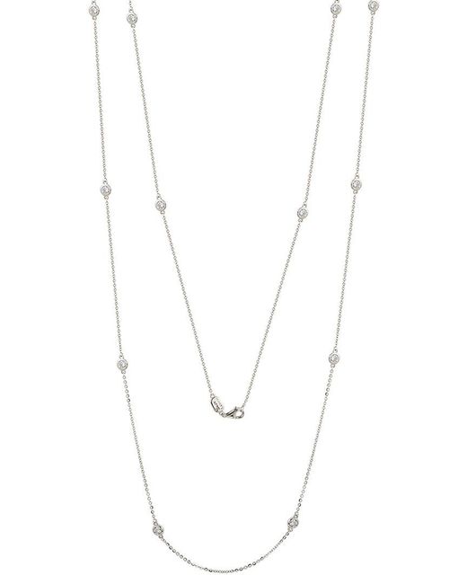 Suzy Levian White 14k 1.70 Ct. Tw. Diamond Station Necklace